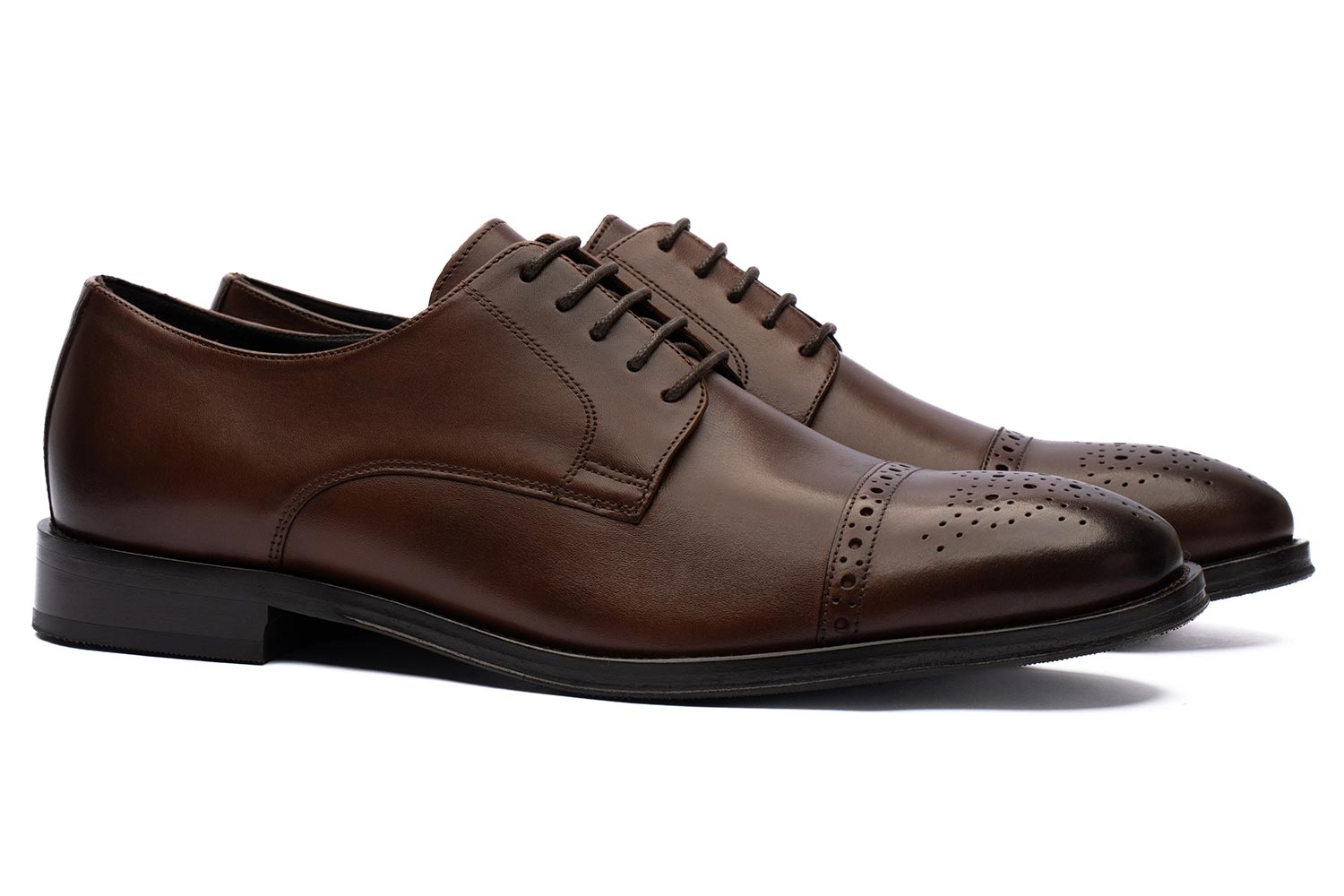 Brown genuine leather shoes 0