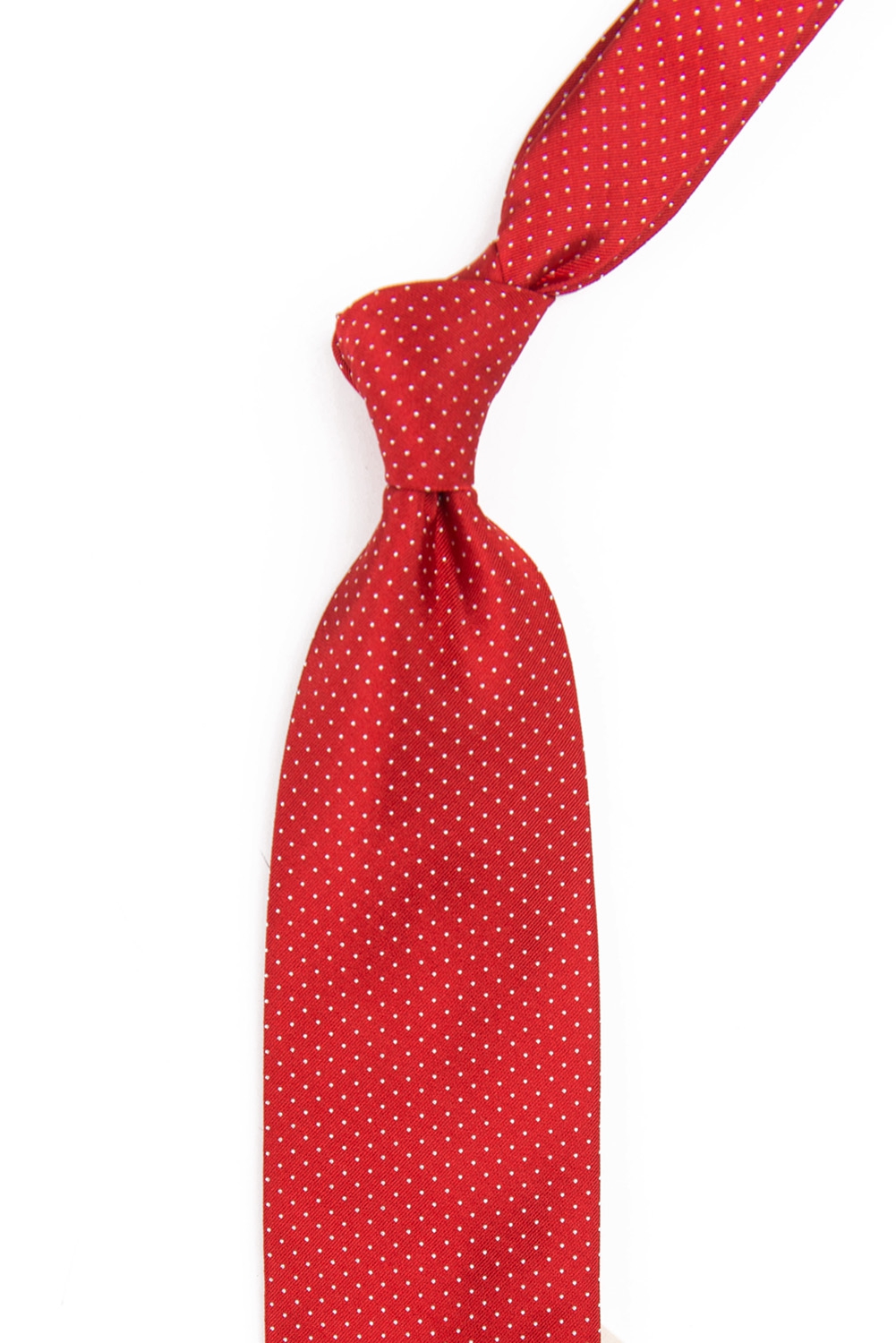 Cravata matase tesuta rosie print geometric 1