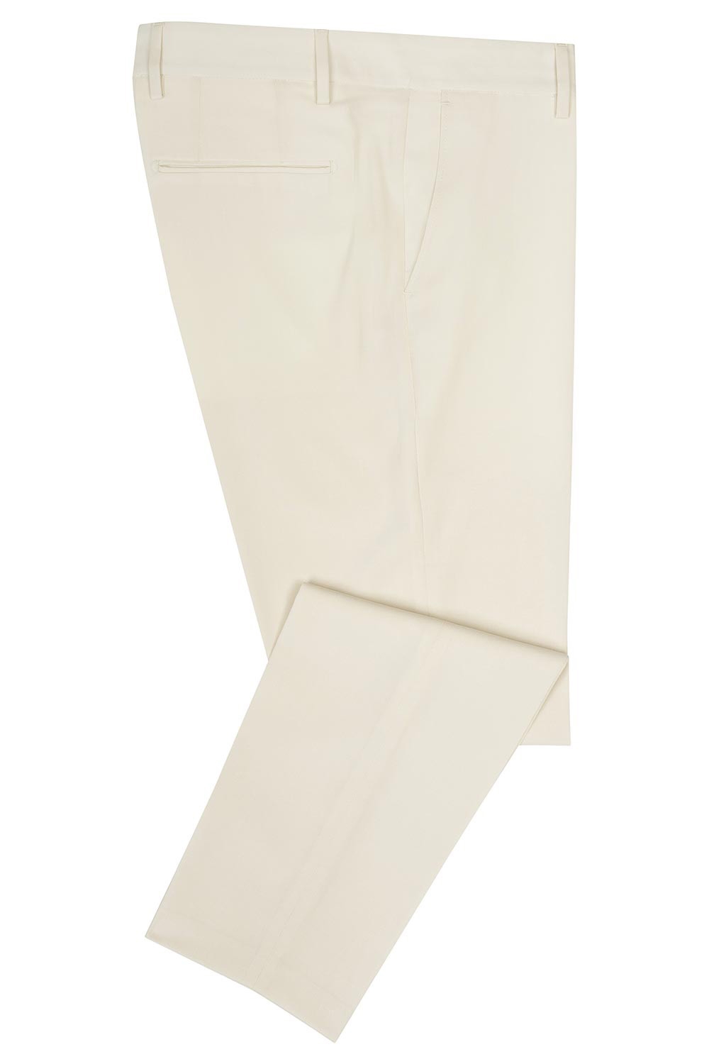 Pantaloni slim albi uni 1