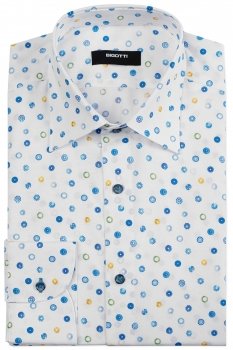 Camasa superslim alba print geometric