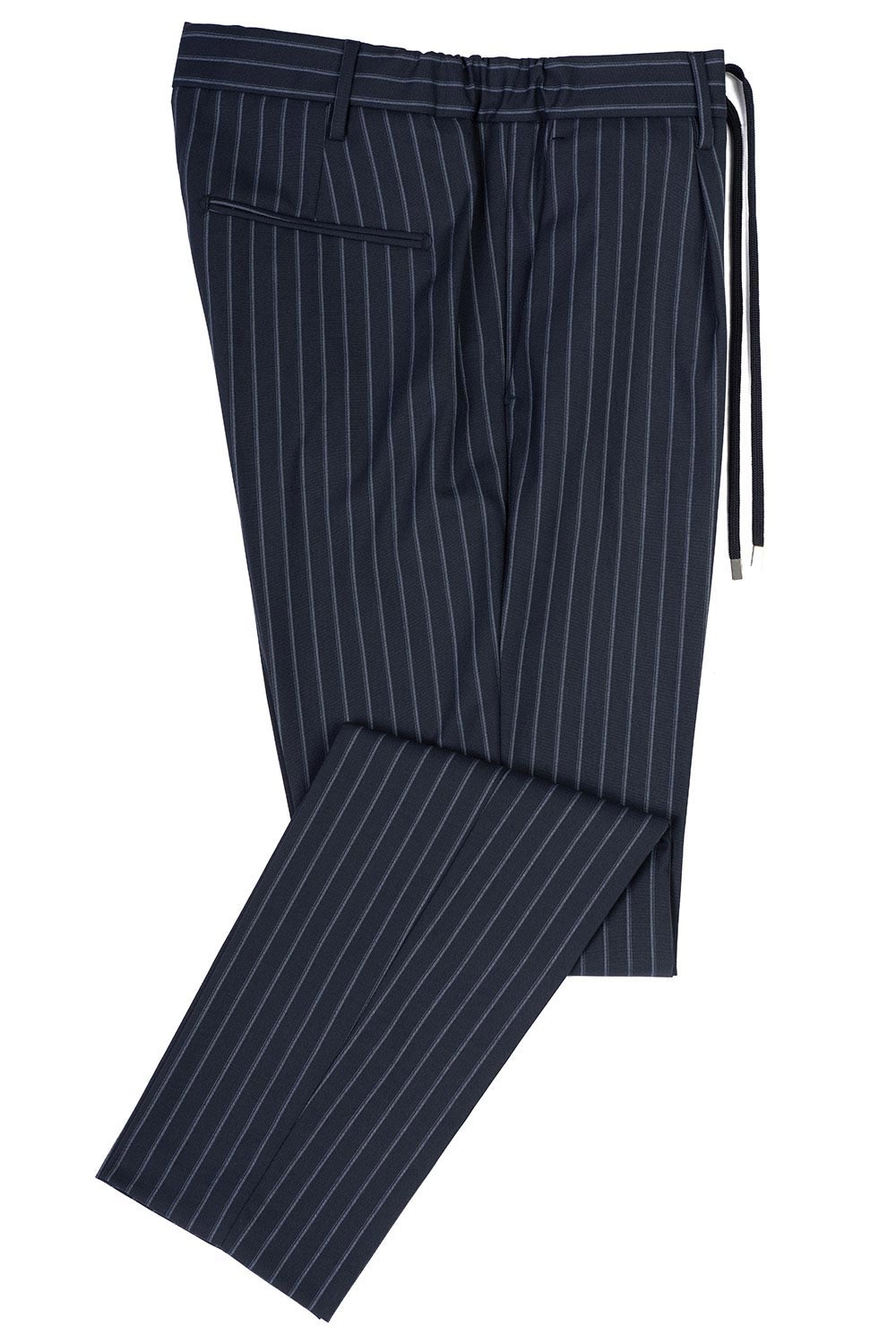 Pantaloni slim bleumarin cu dungi 1