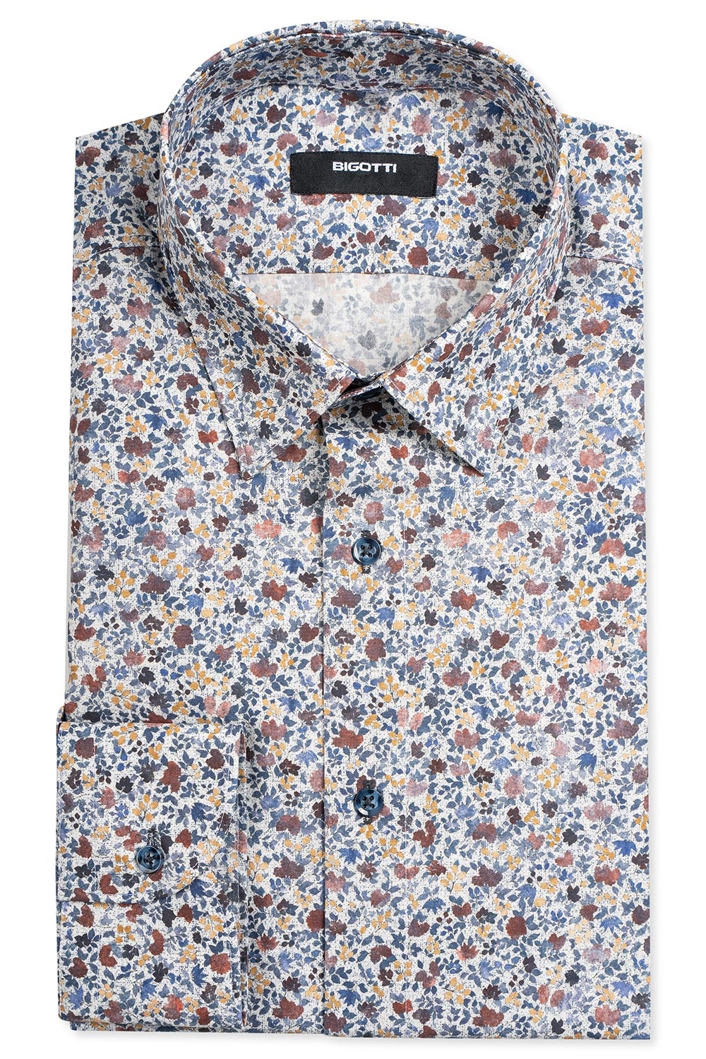 Slim body white floral shirt 0