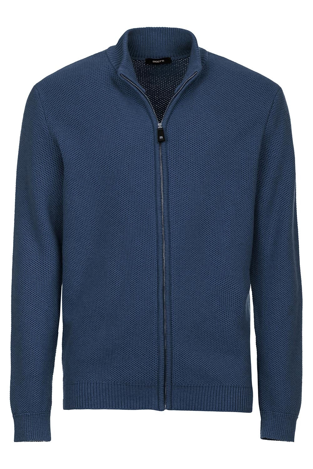 Pulover slim bleumarin cu fermoar 0