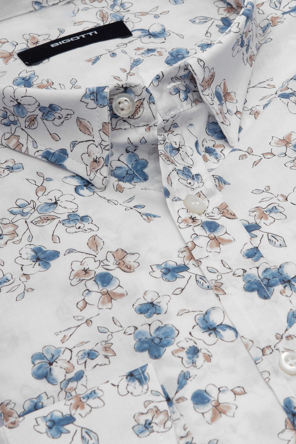Camasa slim alba print floral 1