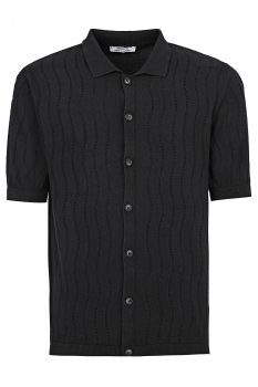 Tricou polo slim negru uni