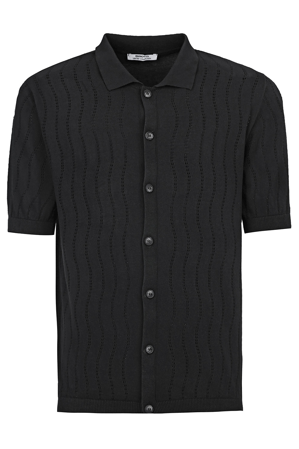Tricou polo slim negru uni 0