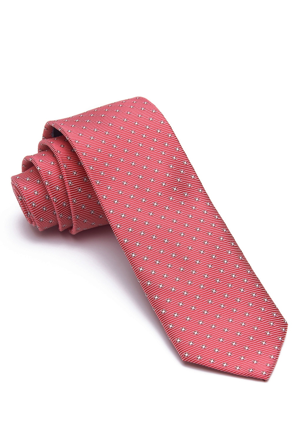 Cravata poliester roz print geometric 0