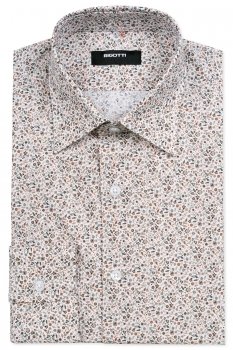 Slim body white floral shirt