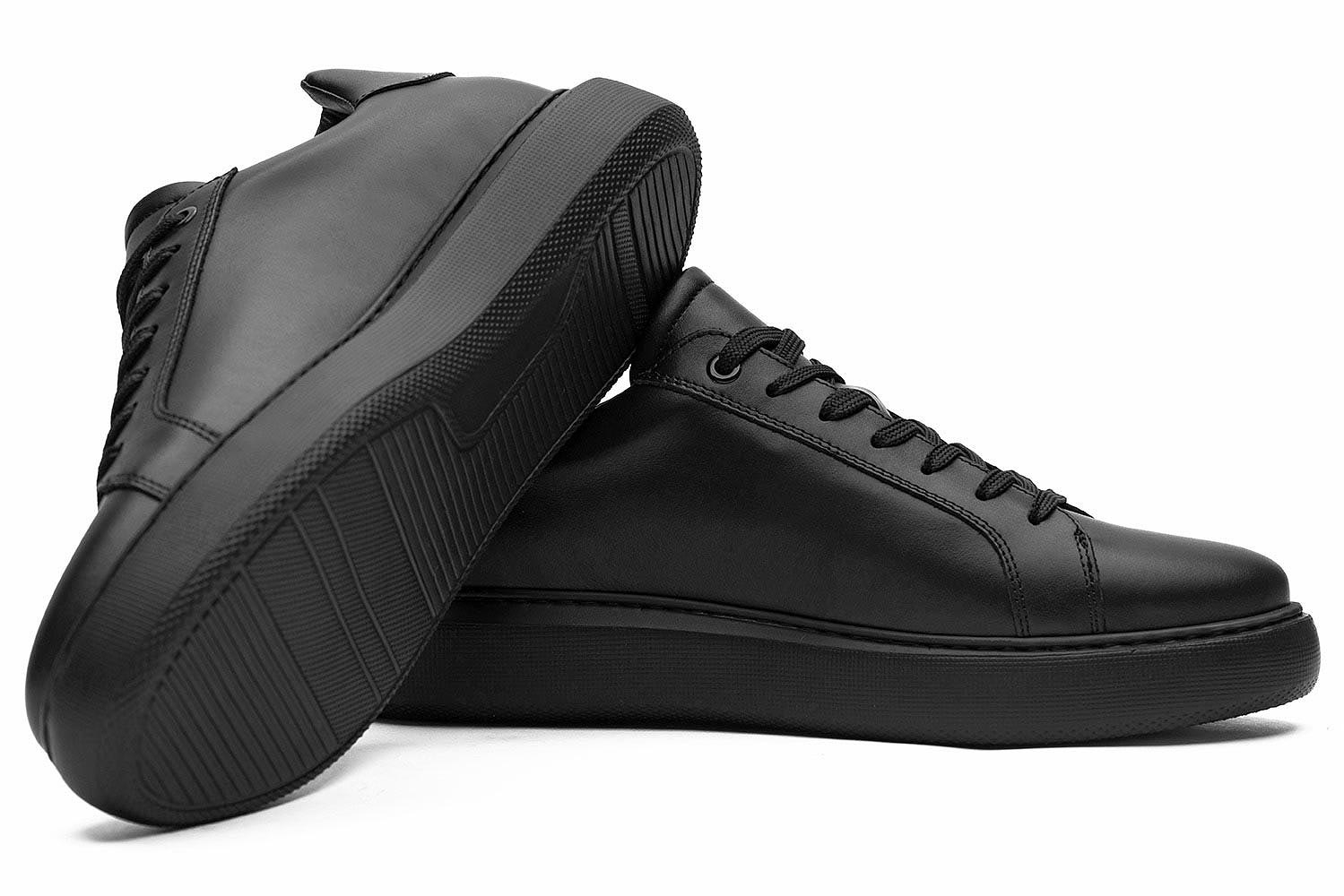 Sneakers negri piele naturala 1