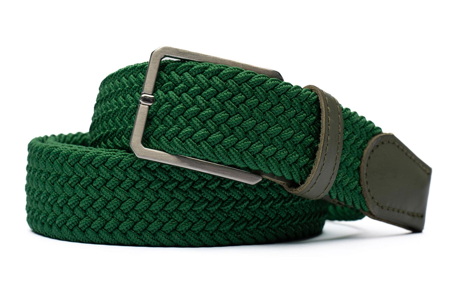 Belt green textil elastic,piele 0