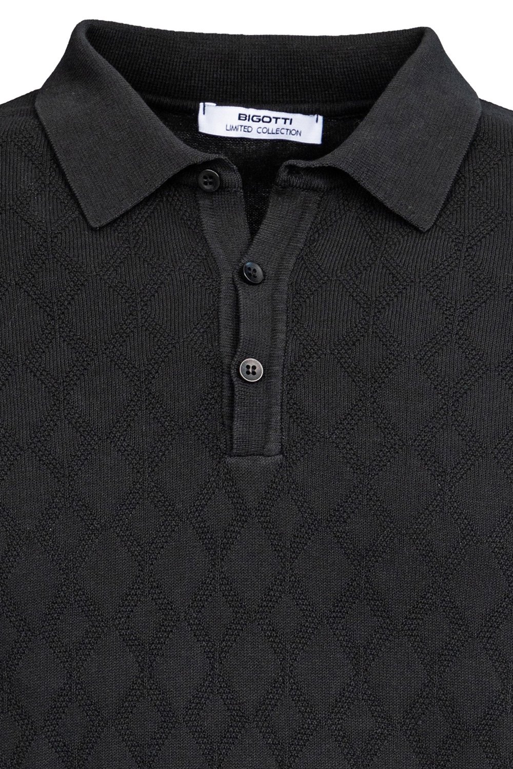 Tricou polo slim negru uni 1