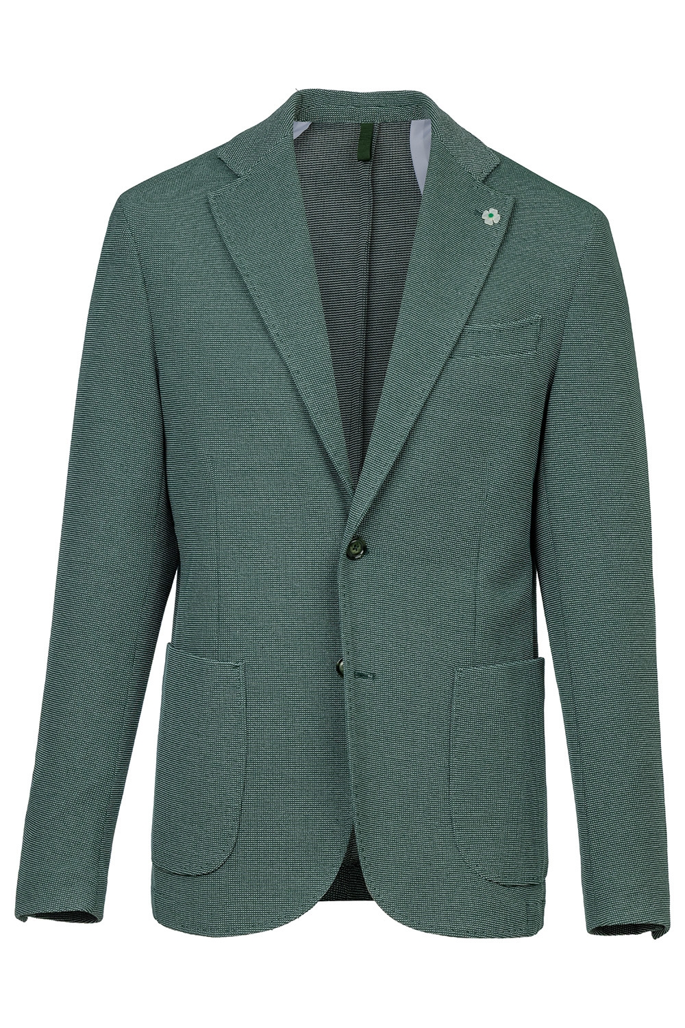 Slim body green plain blazer 1