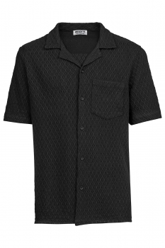 Camasa maneca scurta regular neagra uni