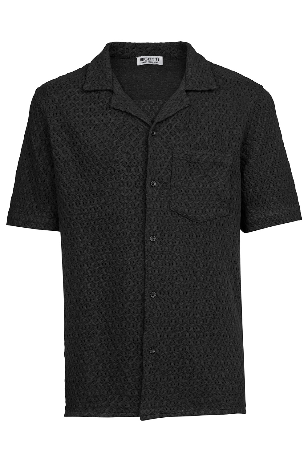 Camasa maneca scurta regular neagra uni 0