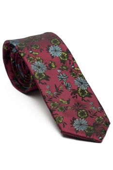 Cravata poliester tesut cyclam print floral