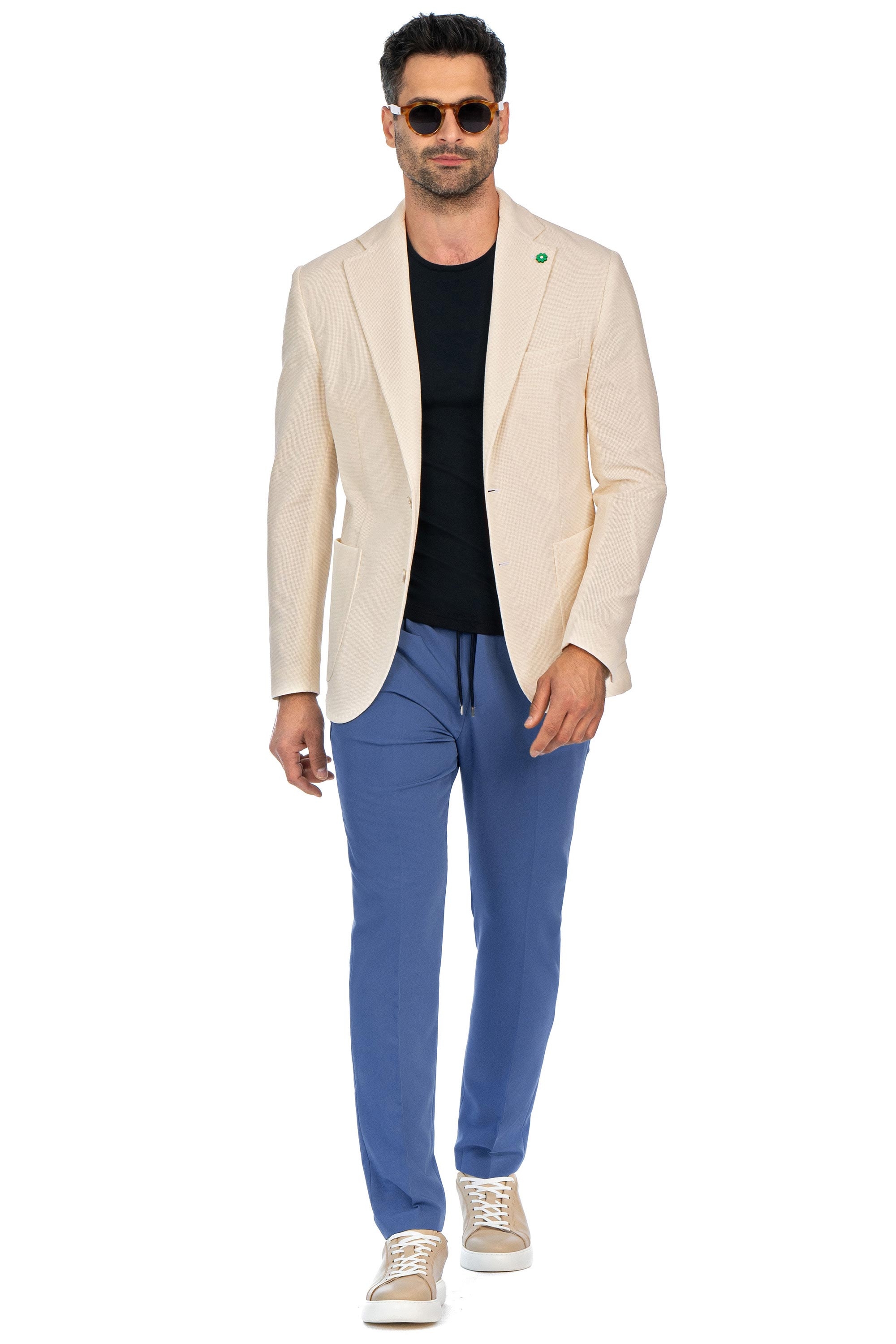 Pantaloni slim albastri uni 0