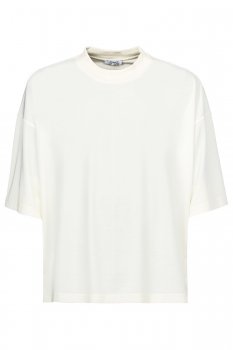 Tricou oversize alb guler rotund