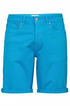 Pantaloni scurti slim albastri uni