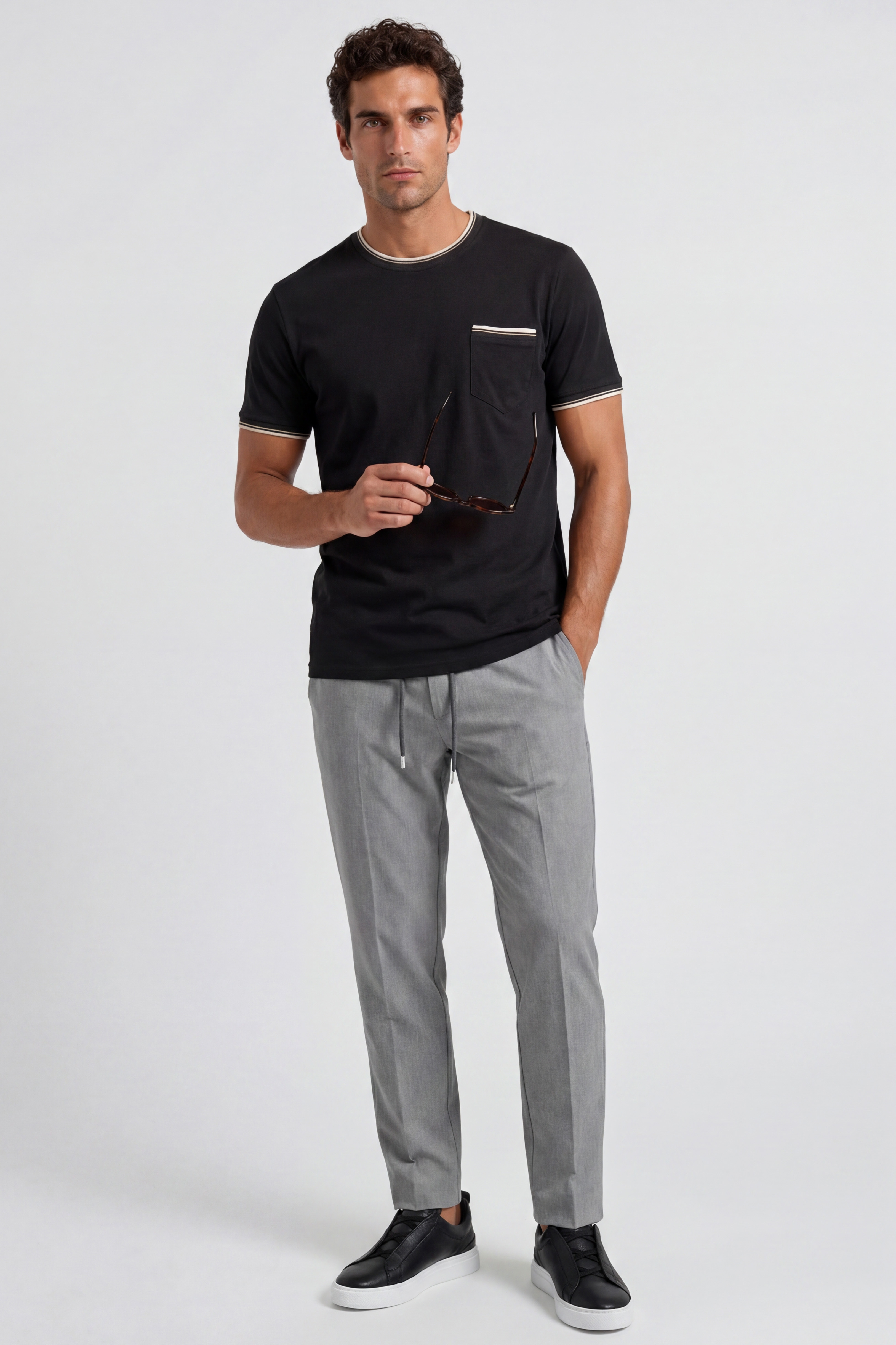 Tricou slim negru uni 3