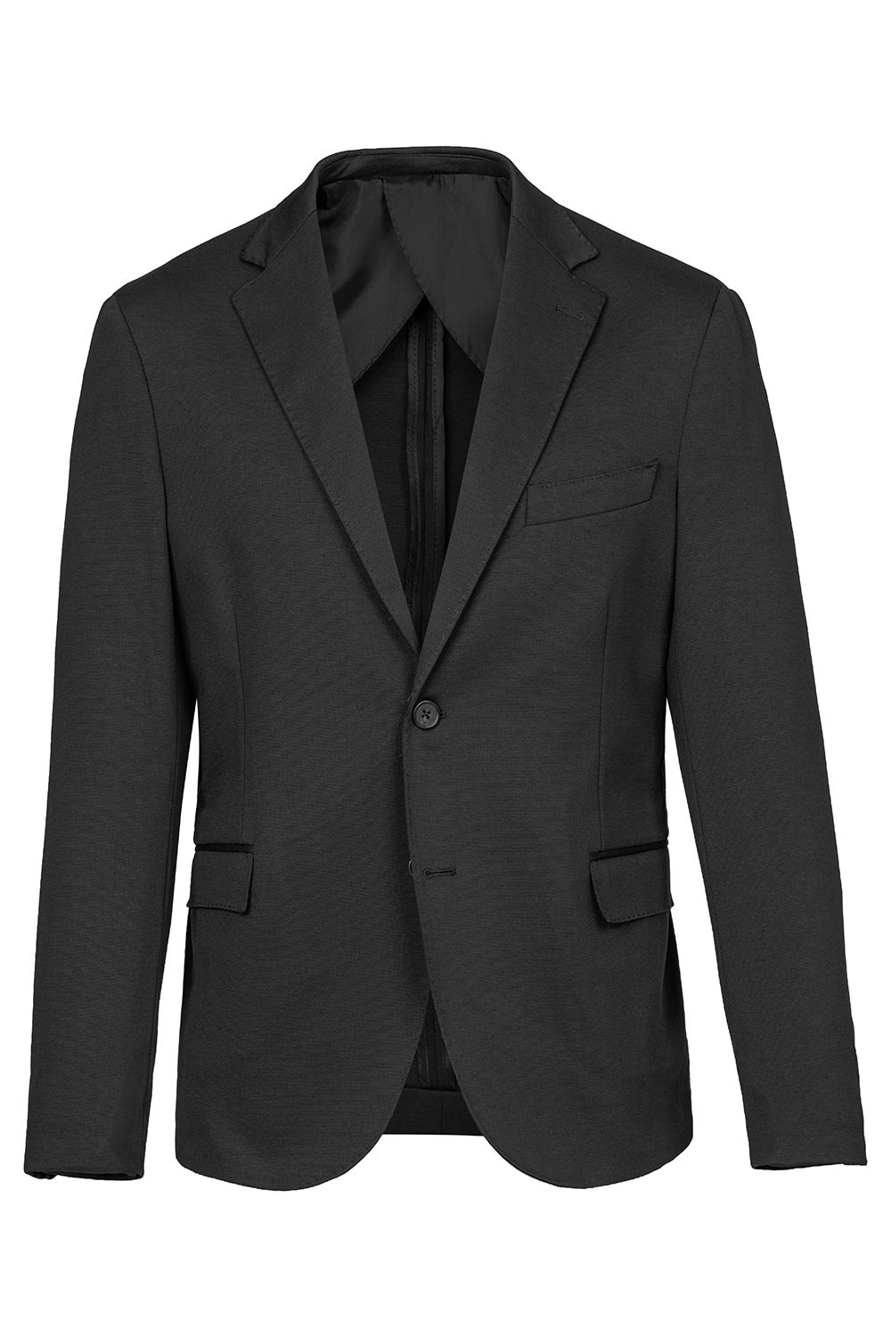 Slim body black plain blazer 1