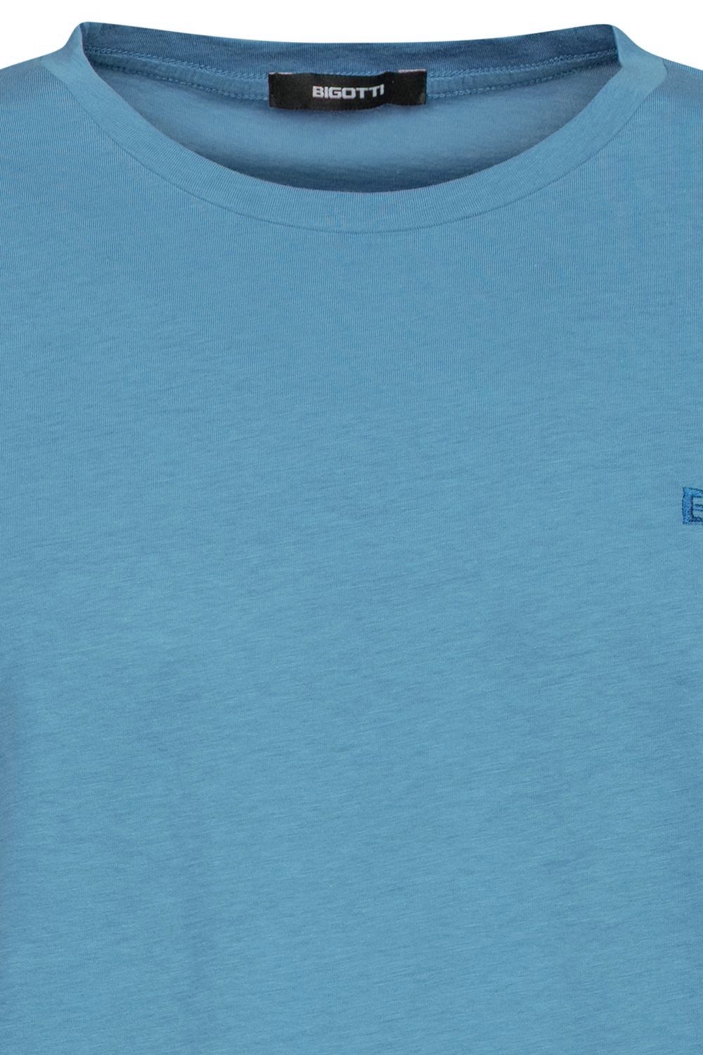 Tricou slim albastru uni 1