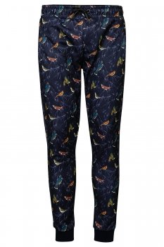 Pantaloni trening slim bleumarin print geometric