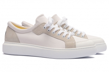 Sneakers albi piele naturala