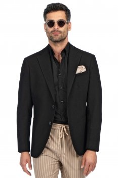 Slim body black plain blazer