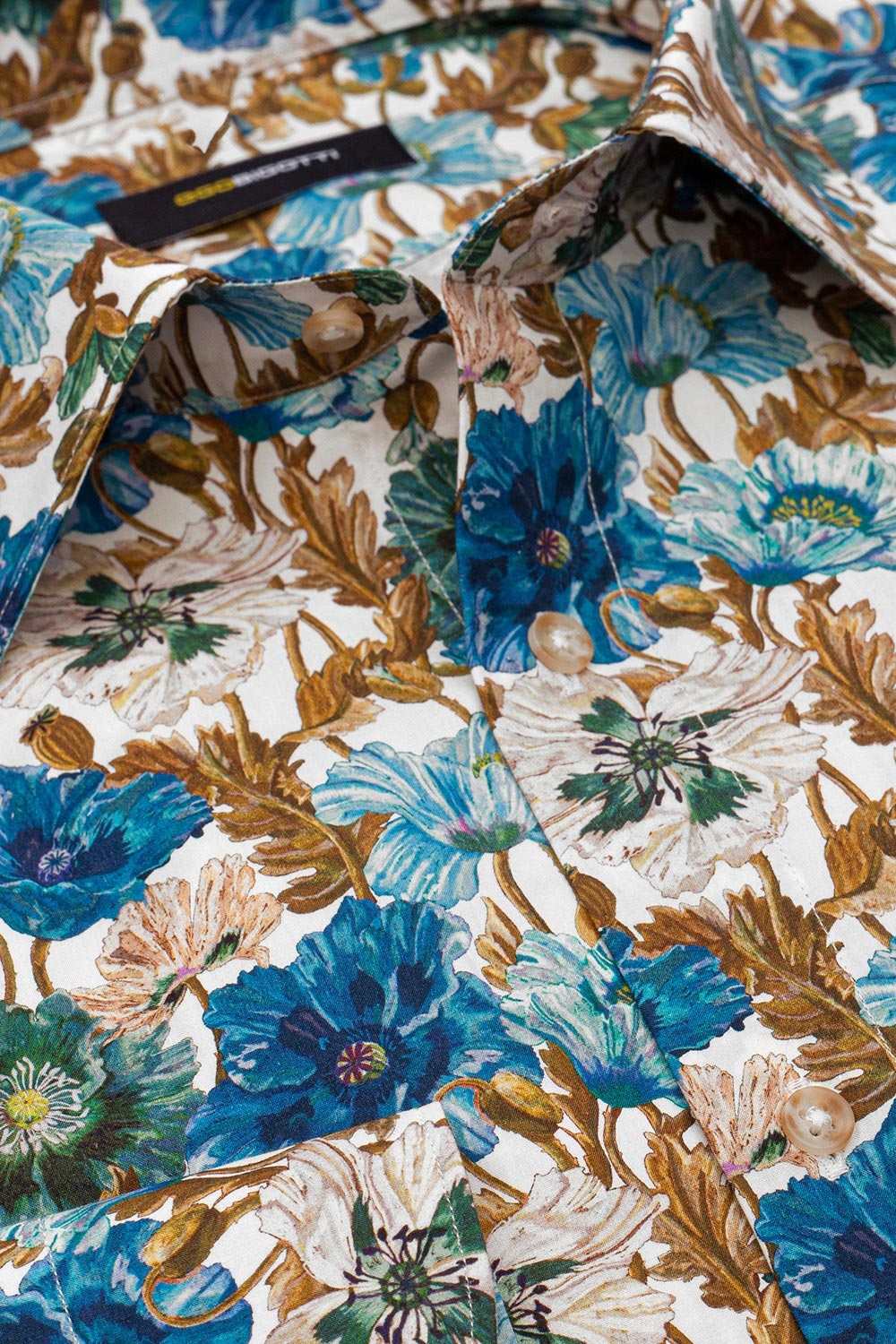 Camasa superslim alba print floral 1