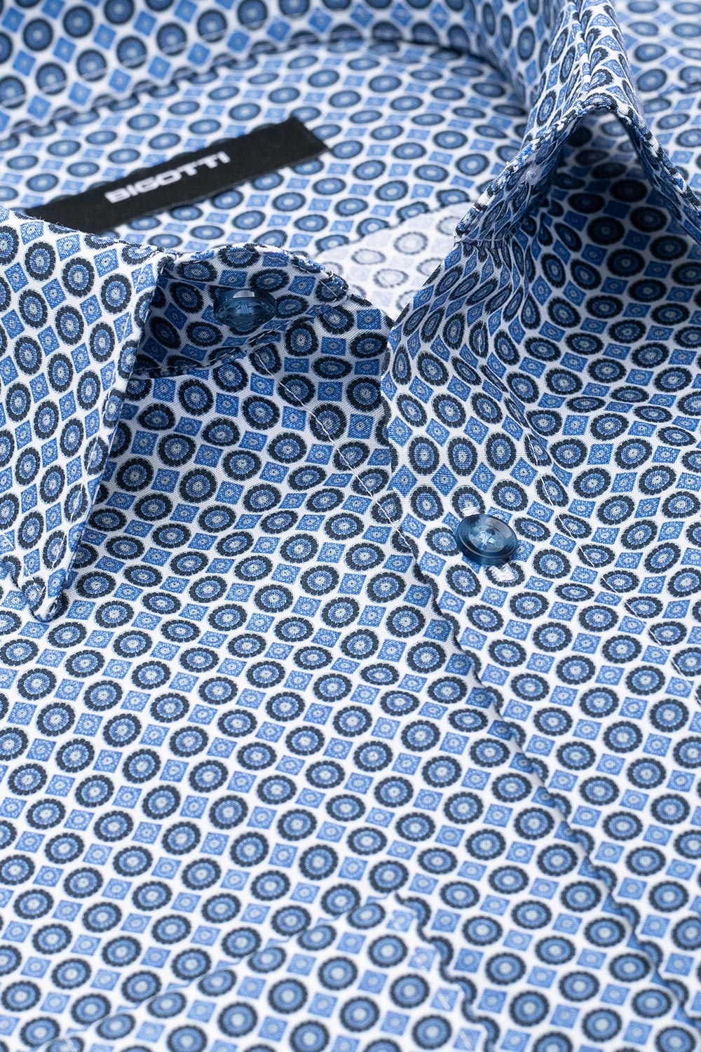 Camasa superslim alba print geometric 1