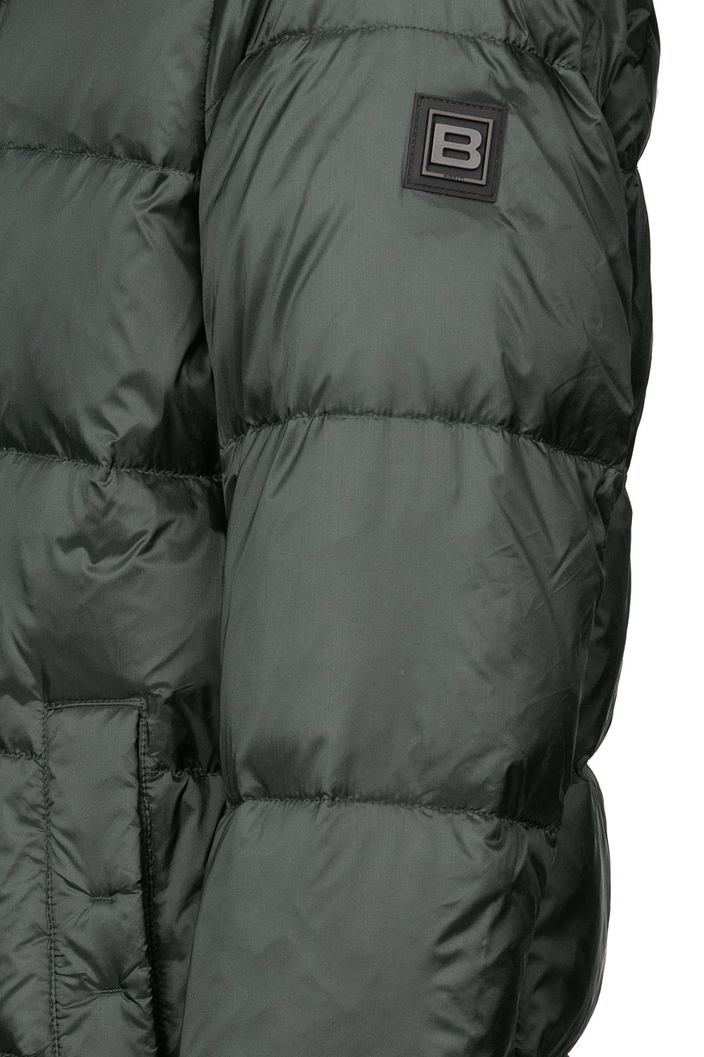 Jacheta slim verde uni cu puf 2