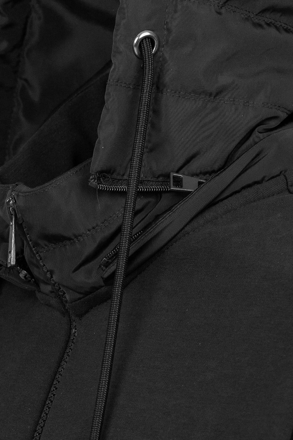 Hanorac slim negru cu gluga 1