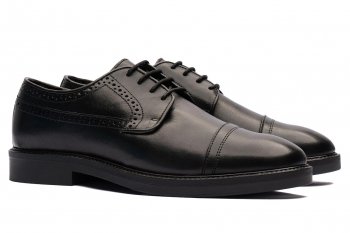 Black genuine leather shoes