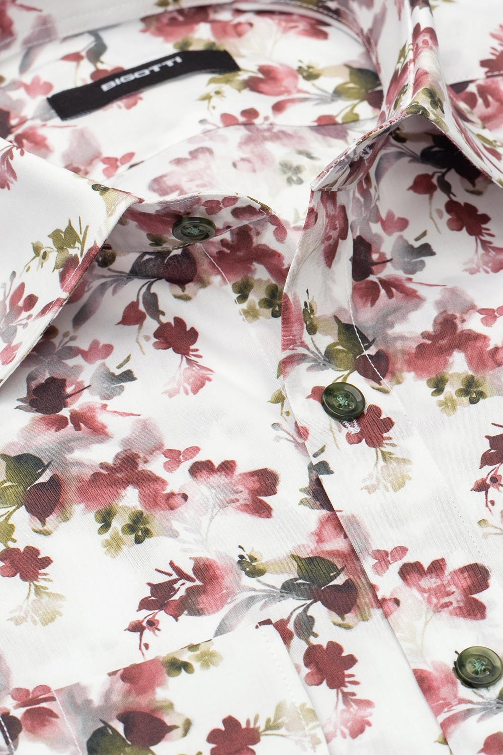 Slim body white floral shirt 1