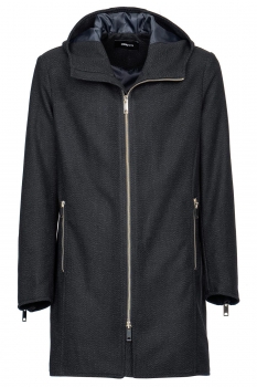 Palton slim albastru uni