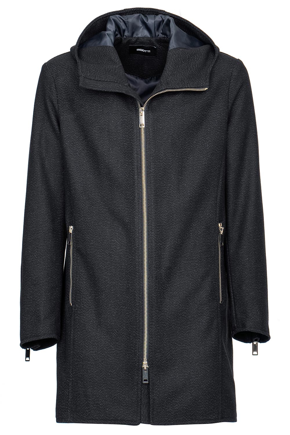Palton slim albastru uni 0