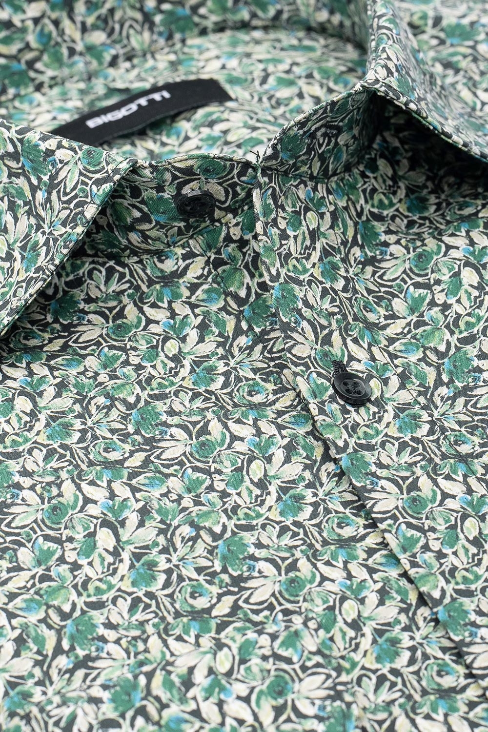 Camasa shaped verde print floral 1