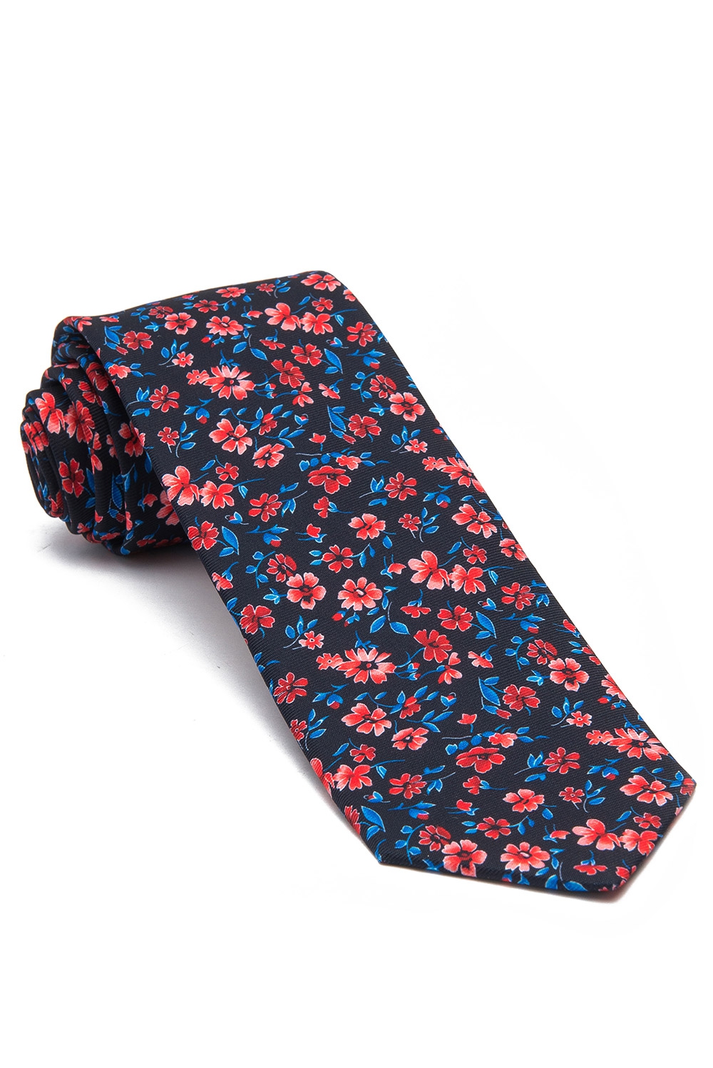 Cravata poliester multicolora print floral 0