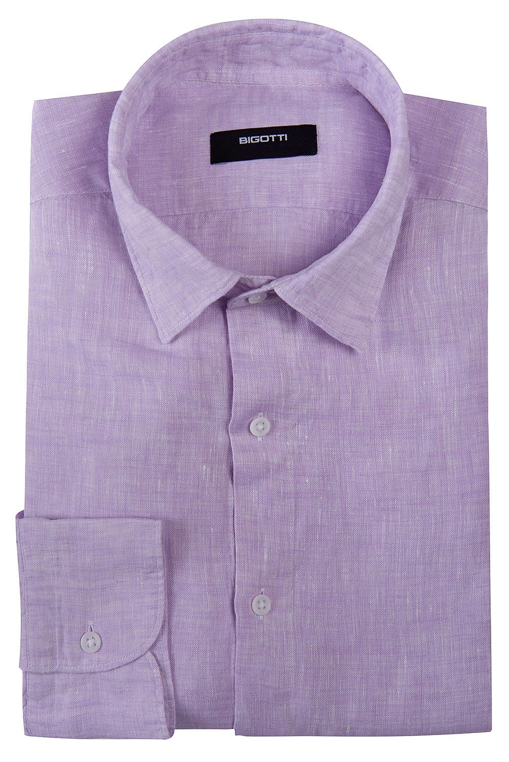 Camasa din in shaped lila uni 0
