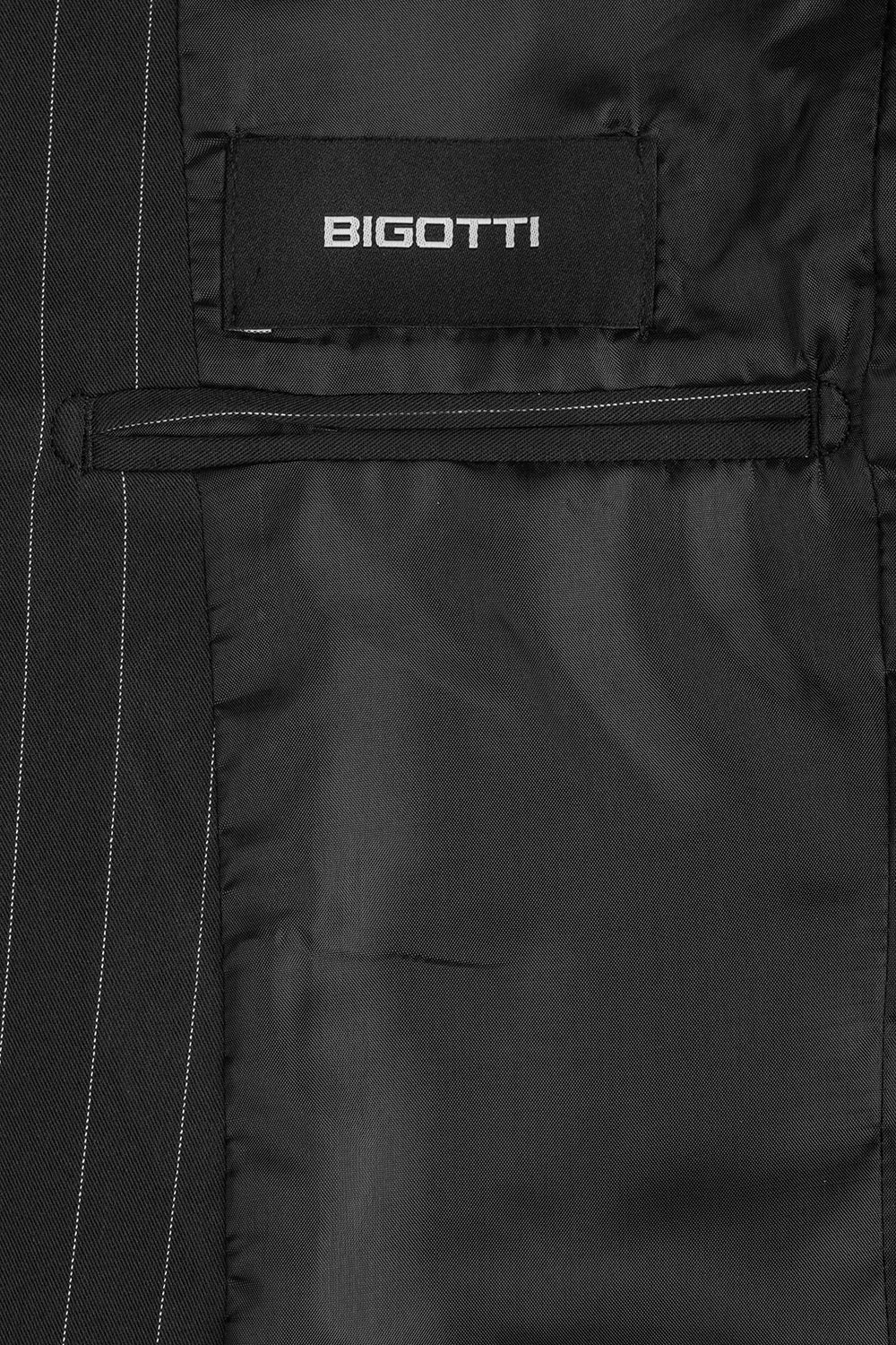 Costum slim negru cu dungi 1