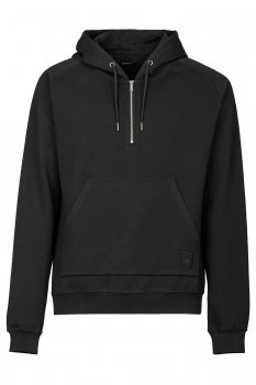Hanorac slim negru cu gluga