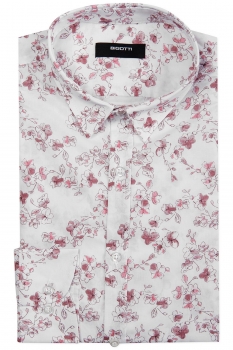 Camasa slim alba print floral