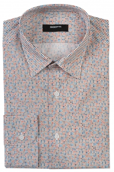 Camasa slim alba print geometric