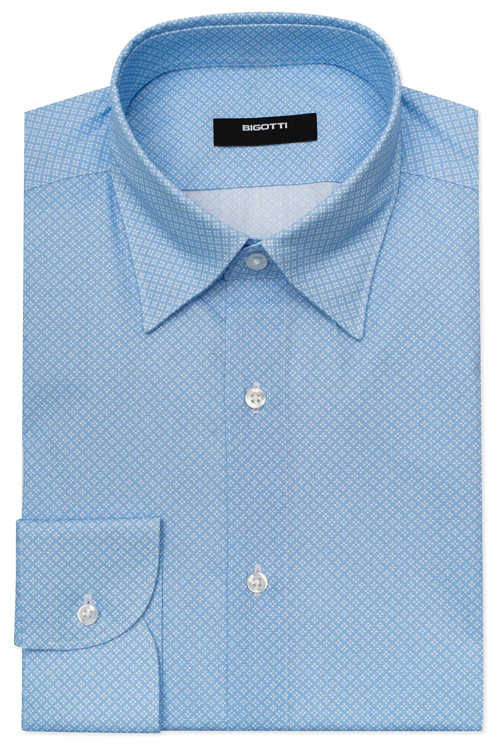 Camasa slim bleu print geometric 0