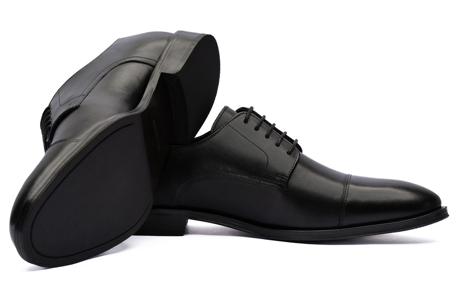 Black genuine leather shoes 1