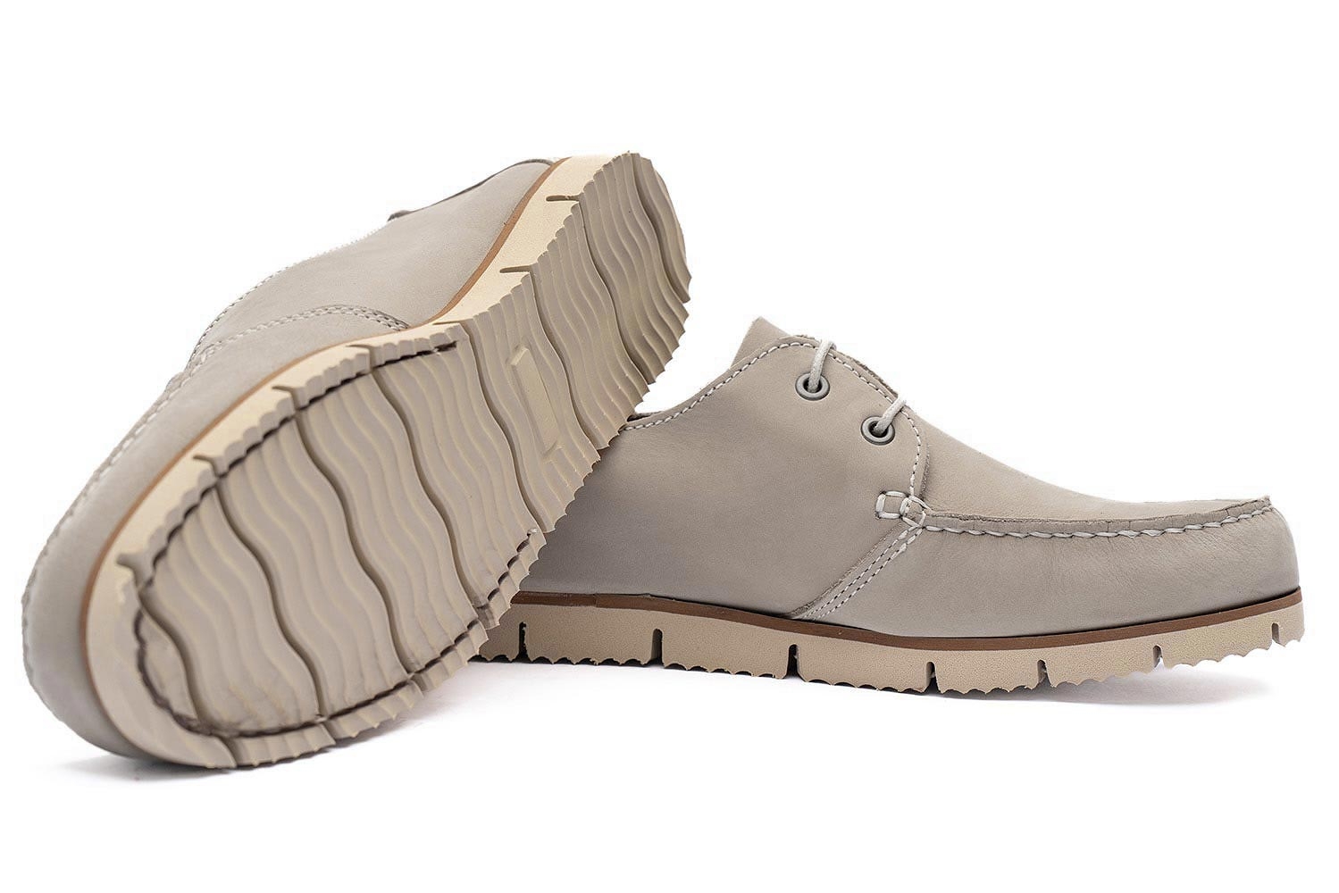 Boat shoes gri piele nabuc 1