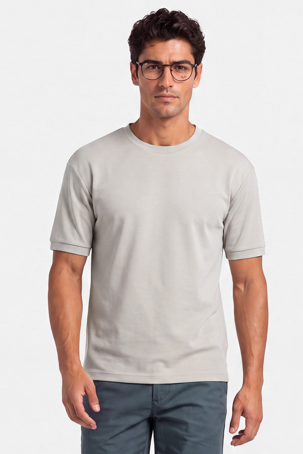 Beige plain t-shirt 0