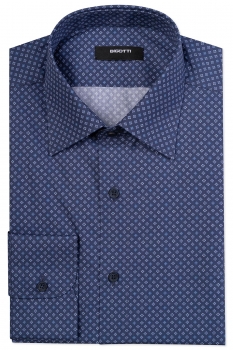 Camasa superslim albastra print geometric