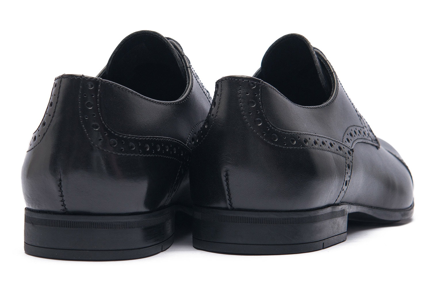 Black genuine leather shoes 2
