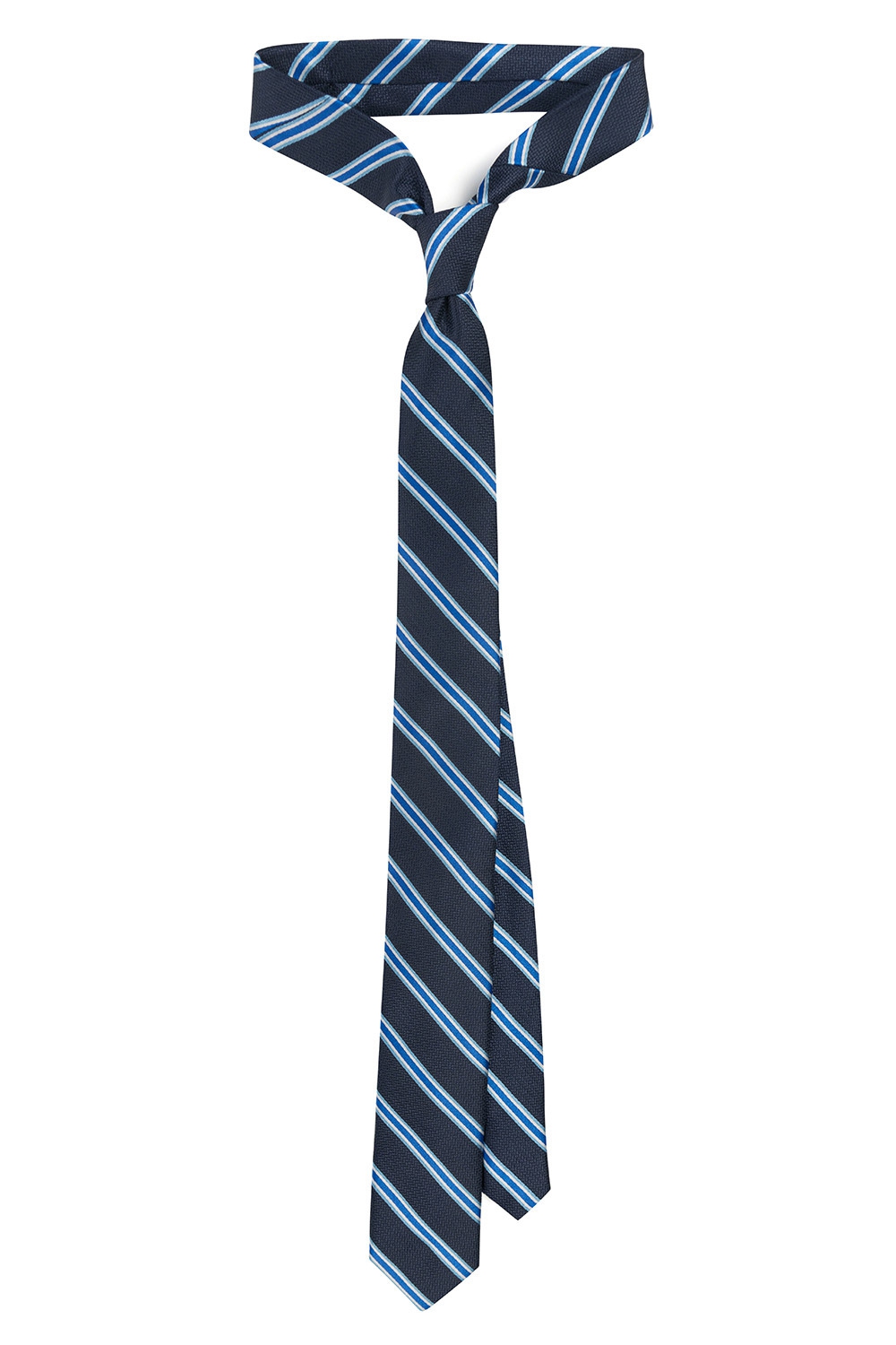 Cravata matase bleumarin dungi 0